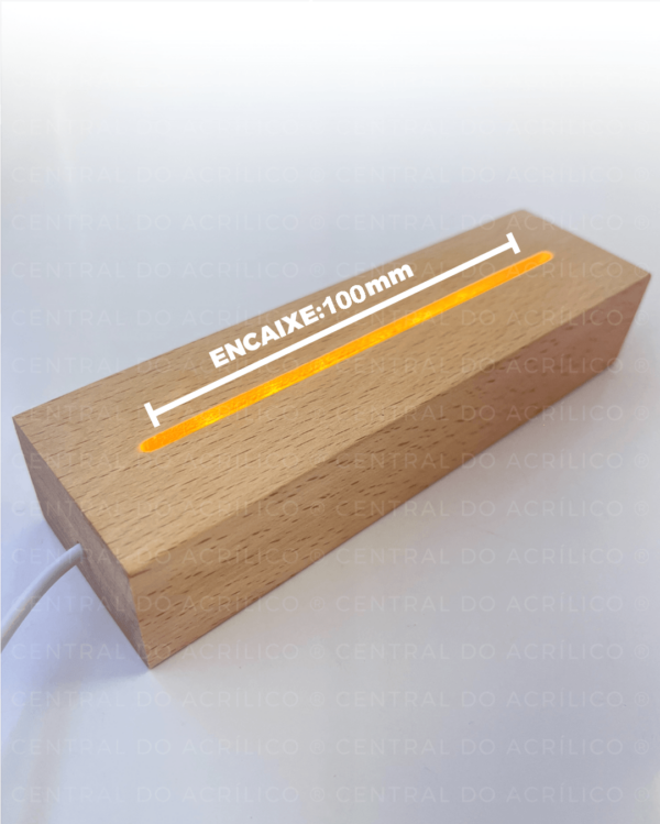 Base LED Madeira Luz Quente - Imagem 2